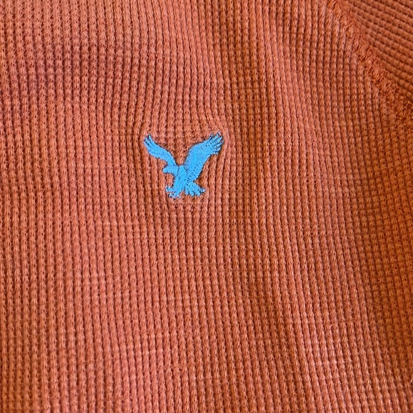 Men’s American Eagle XL Waffle Shirt- Orange - Picture 4 of 4
